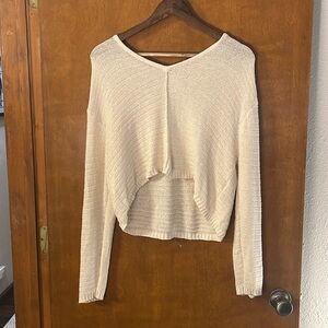 Billabong Women’s Cream/White Knit V-Neck Sweater